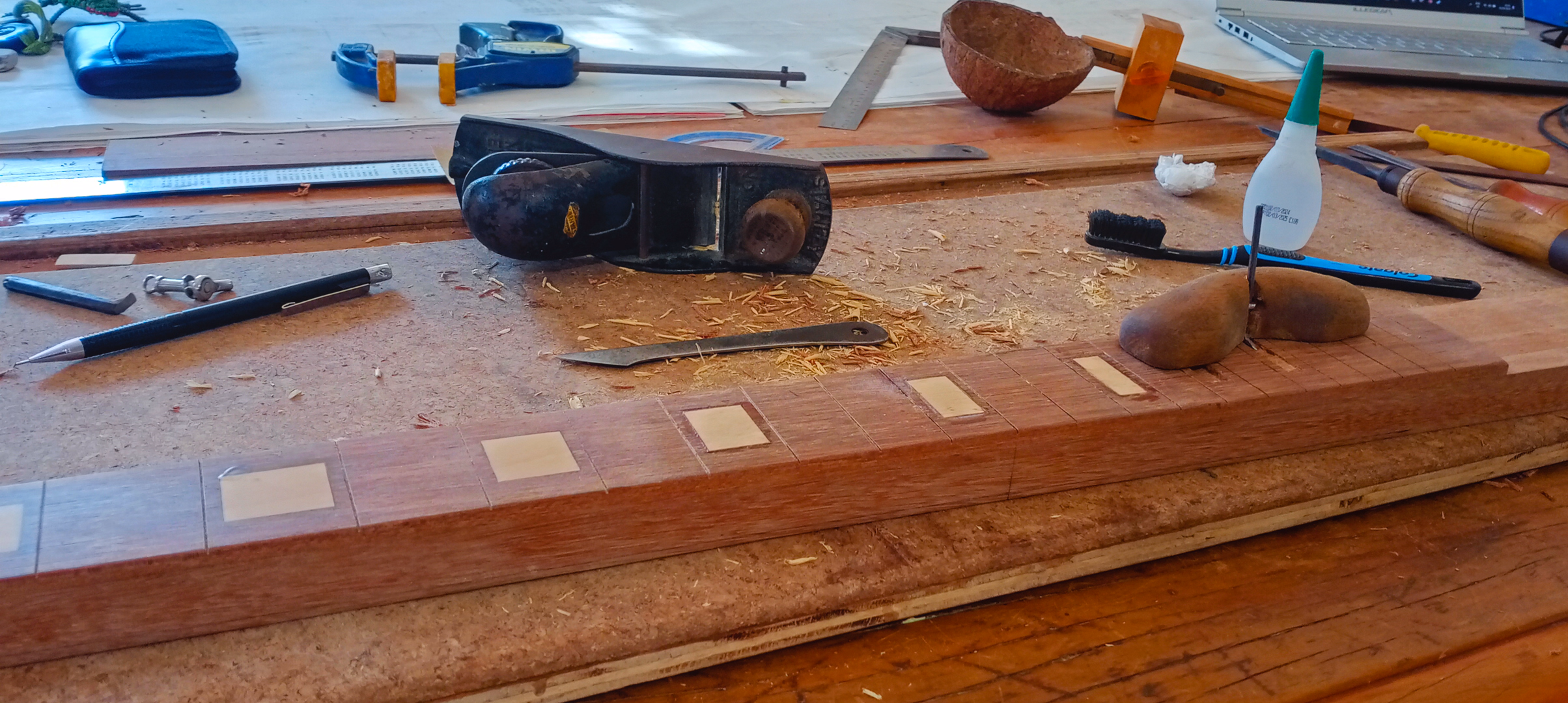 Fretboard Inlay Work Shot